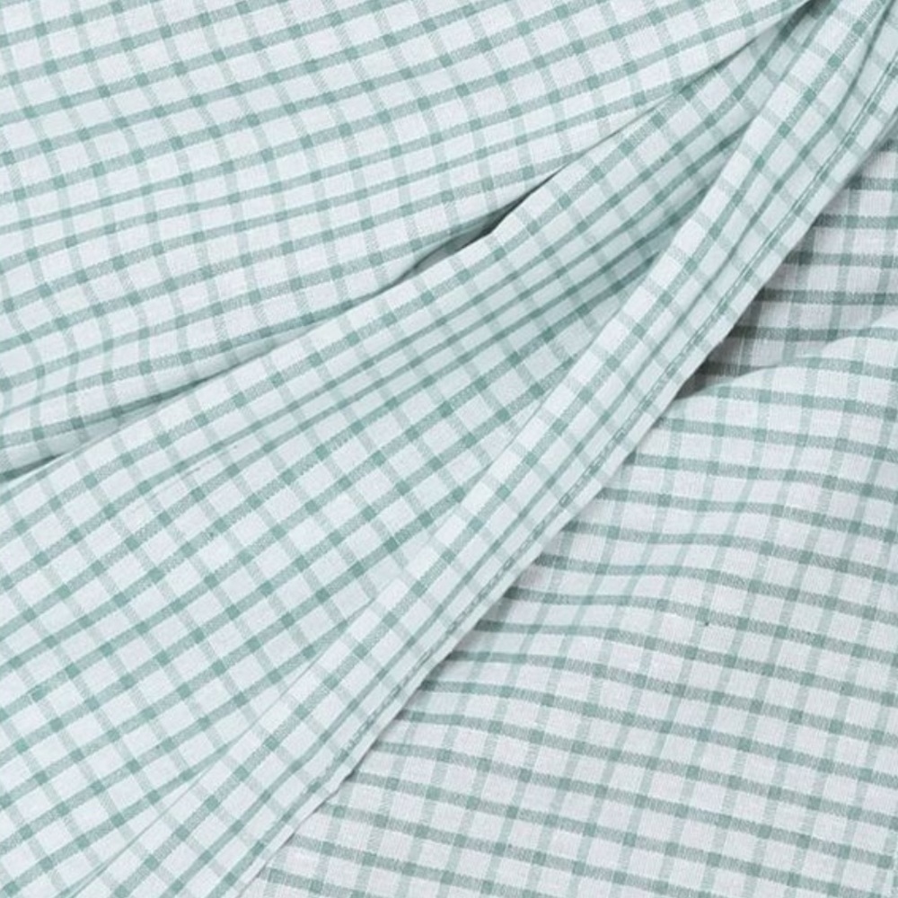 NWT sage green & white Gingham One-Shoulder Gingham Wrap Mini Dress Sz 8 - Picture 11 of 15
